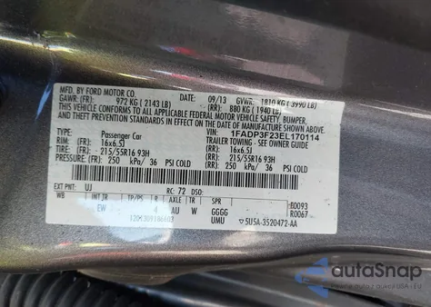 2014 Ford Focus Se from USA, damaged, VIN 1FADP3F23EL170114
